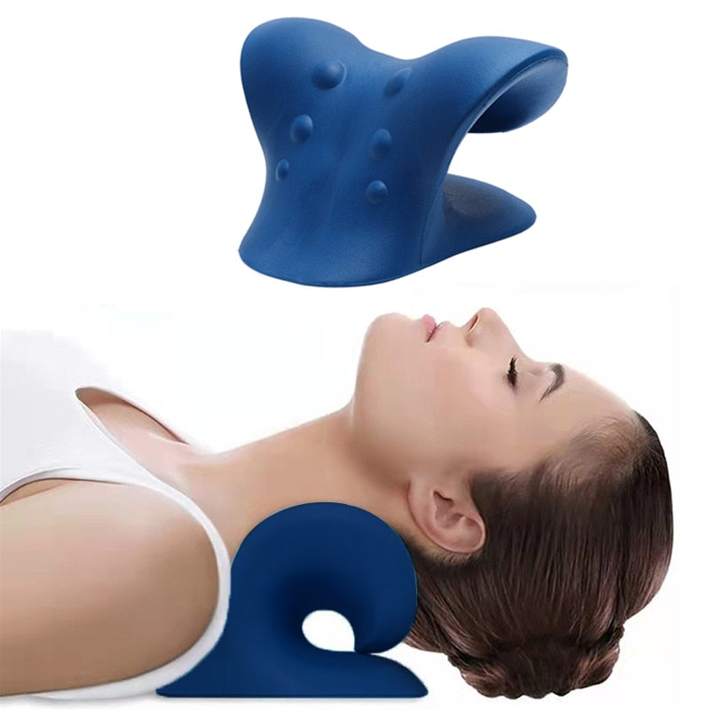 Neck Massage Pillow Neck Shoulder Cervical Chiropractic Traction Device Massage Pillow for Pain Relief Body Neck Massager